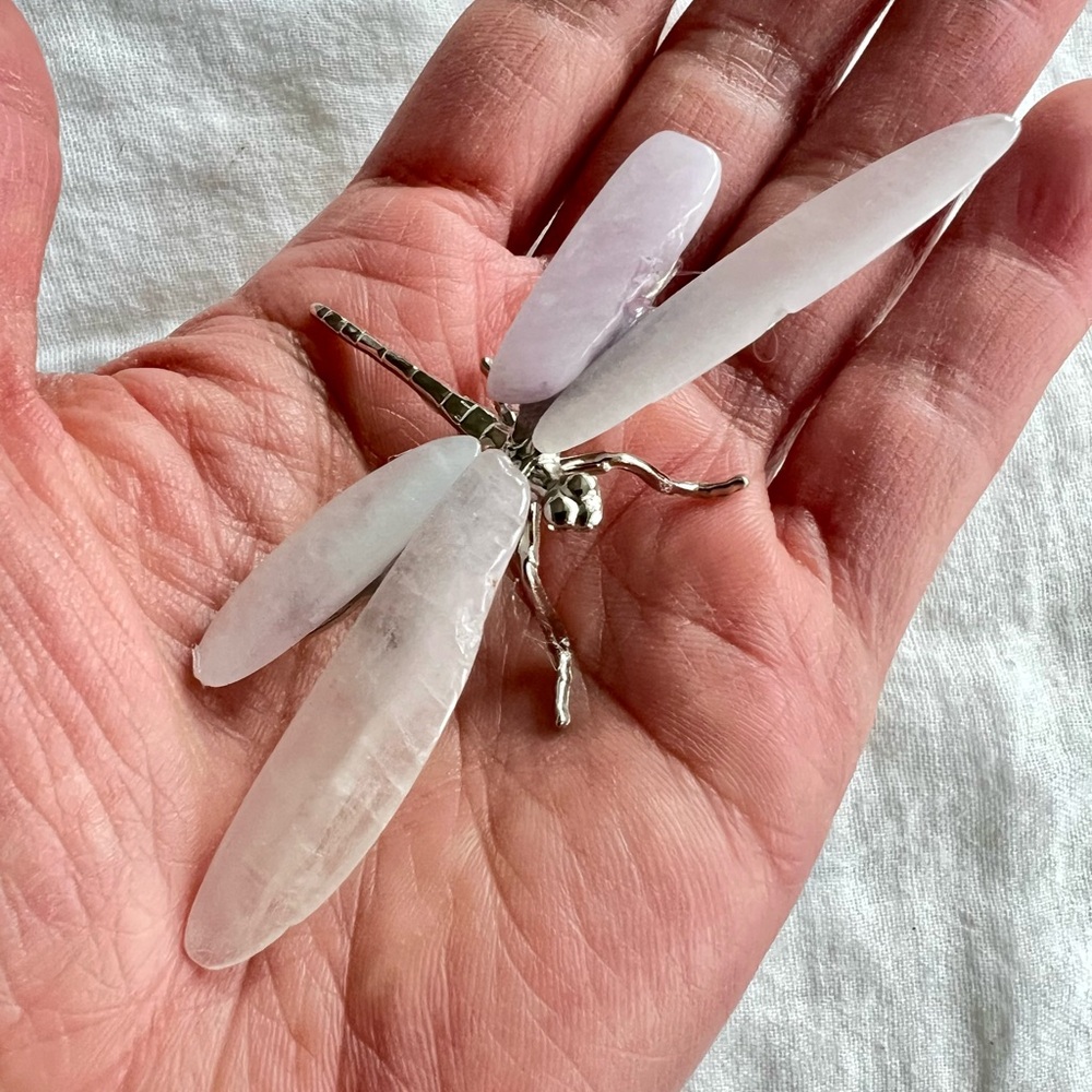 SELF Love ! Rose Quartz Dragonfly Figurine